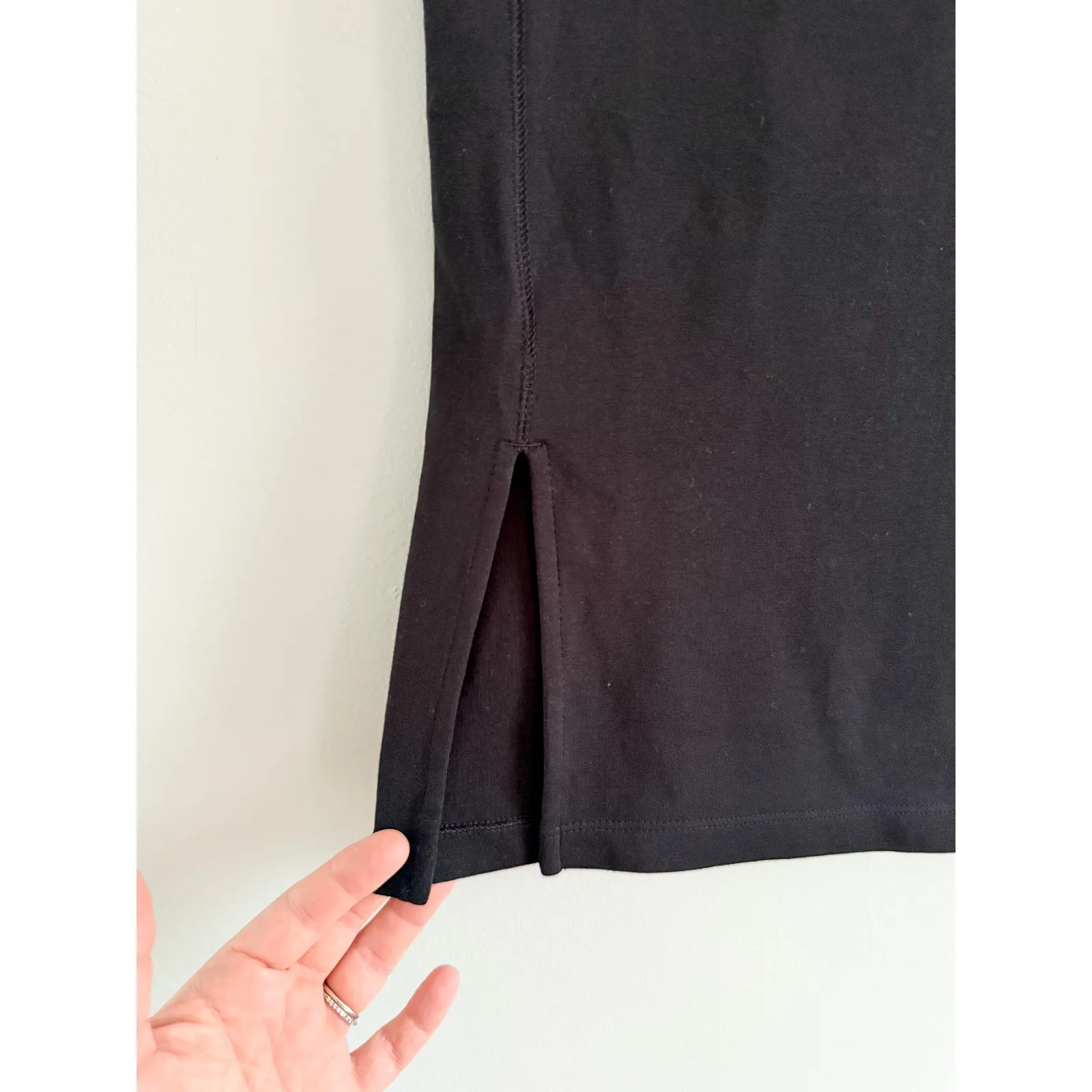 Madewell | NWT Sleeveless Boatneck Side Slit Tee Jet Black | Size XS - Image 5