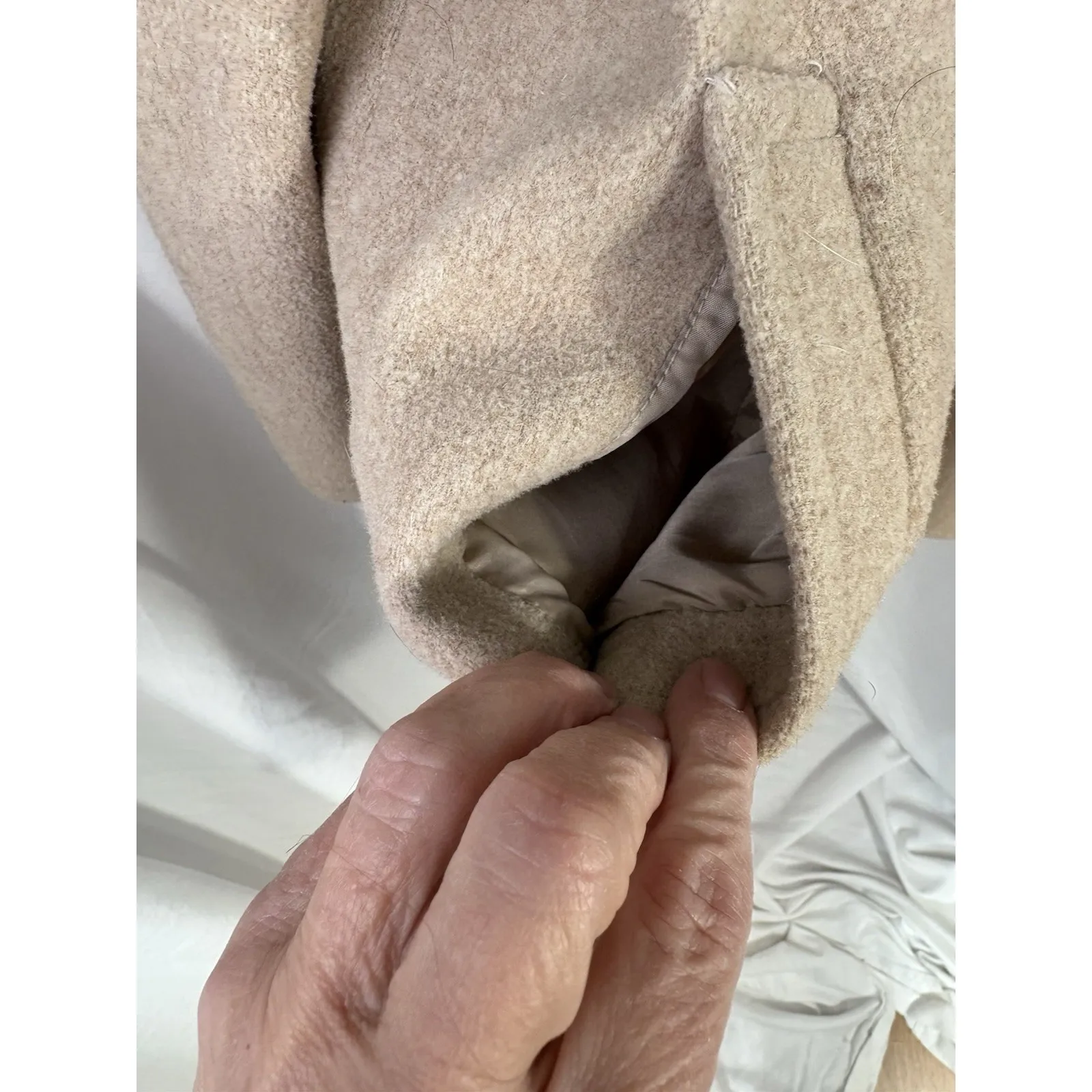 East‎ 5th Women's Wool Blend Coat Size 3Xl Beige Button Front Mid Length Pockets - Image 7