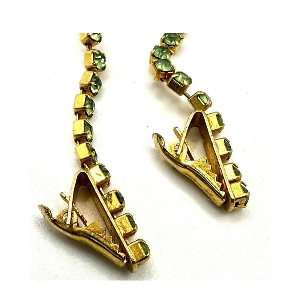 Vintage green rhinestone sweater clip - Image 5