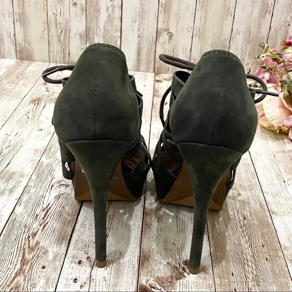 Schutz Chincilla Nubuck High Heel Platform Sandals - Image 6