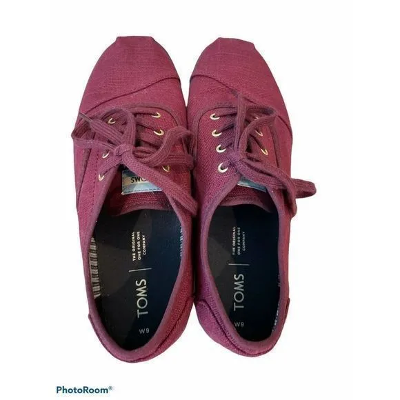 Toms Cordones Boardwalk Canvas Platform Sneakers Raisin Heritage‎ Purple 9 - Image 4