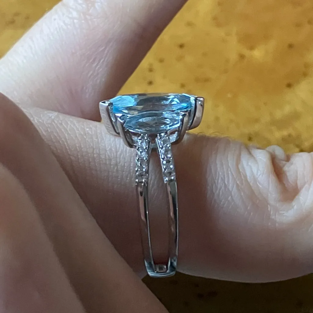 Sky Blue Topaz Sterling Silver Ring Size 8 - Image 3