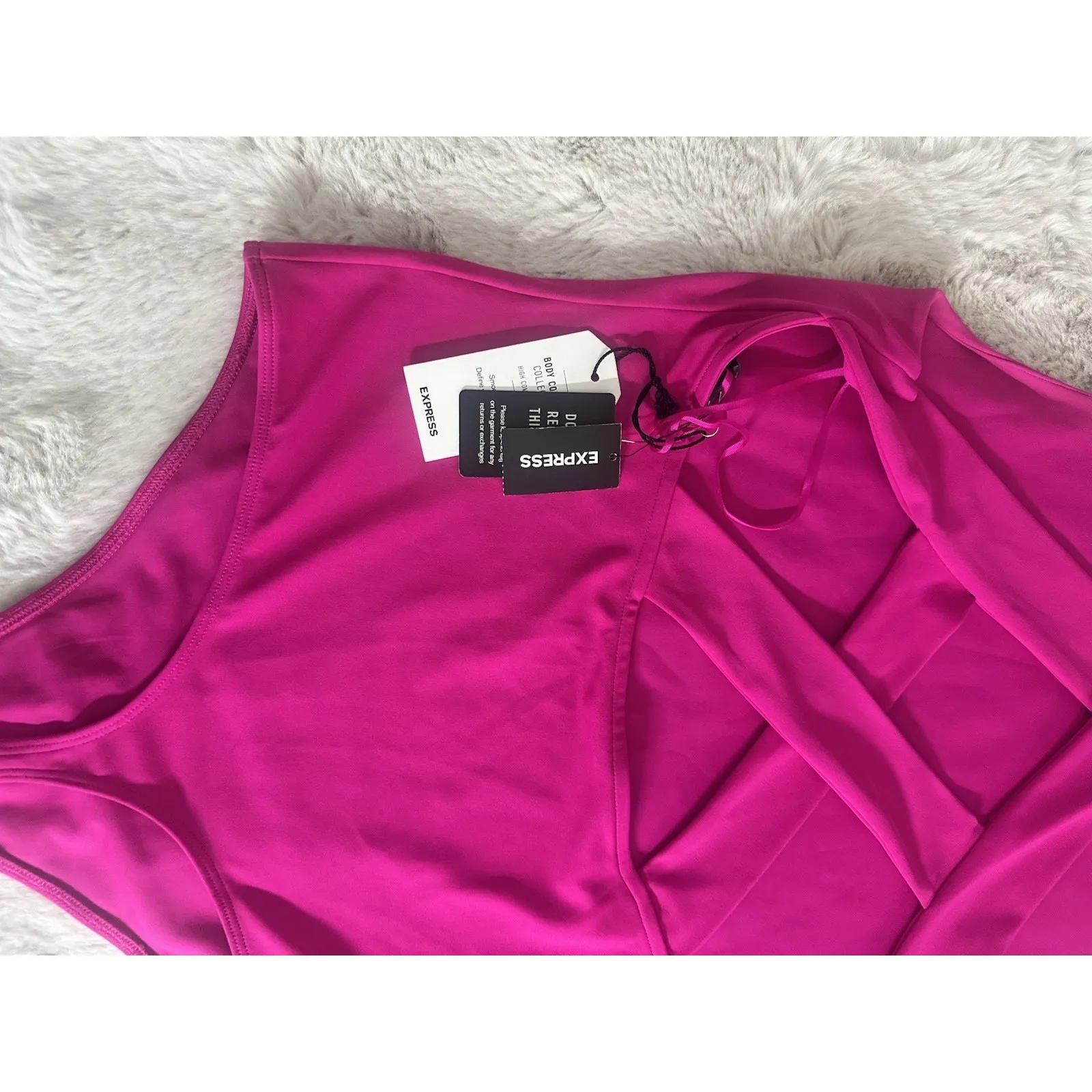 Womens Express Hot Pink Body Suit Size Large - Image 8