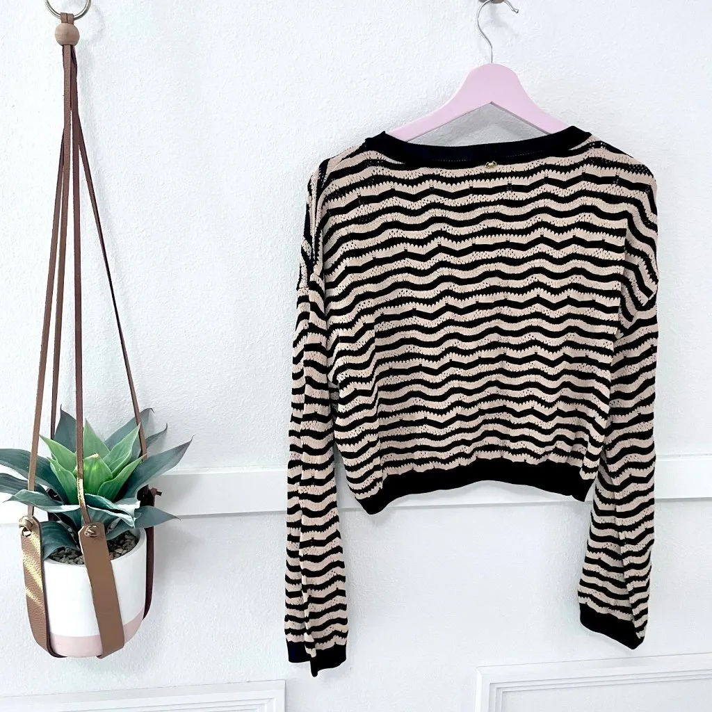 NWT PQ Swim Palmer Woven Sweater Nightfall Top M/L Tan Size M - Image 6