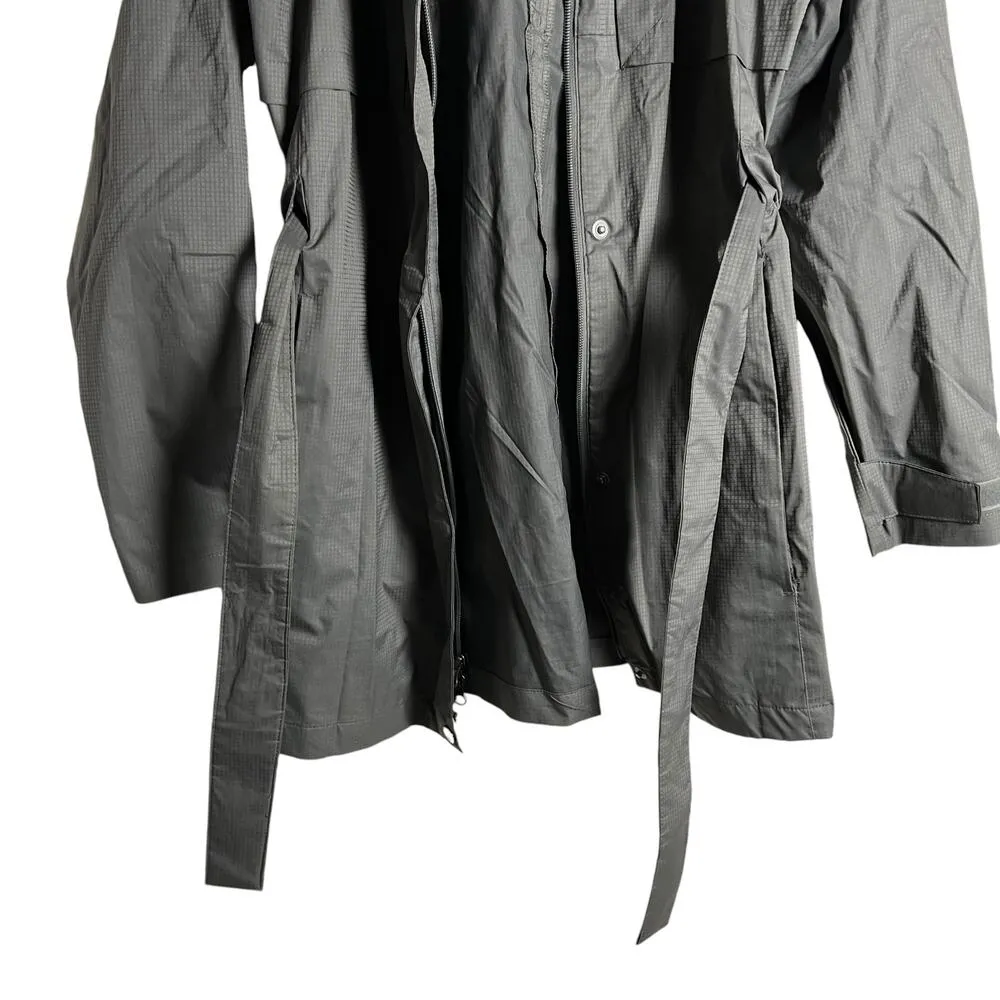 Columbia Pardon My Trench Gray Belted Hooded Windbreaker Rain Jacket Size S - Image 6