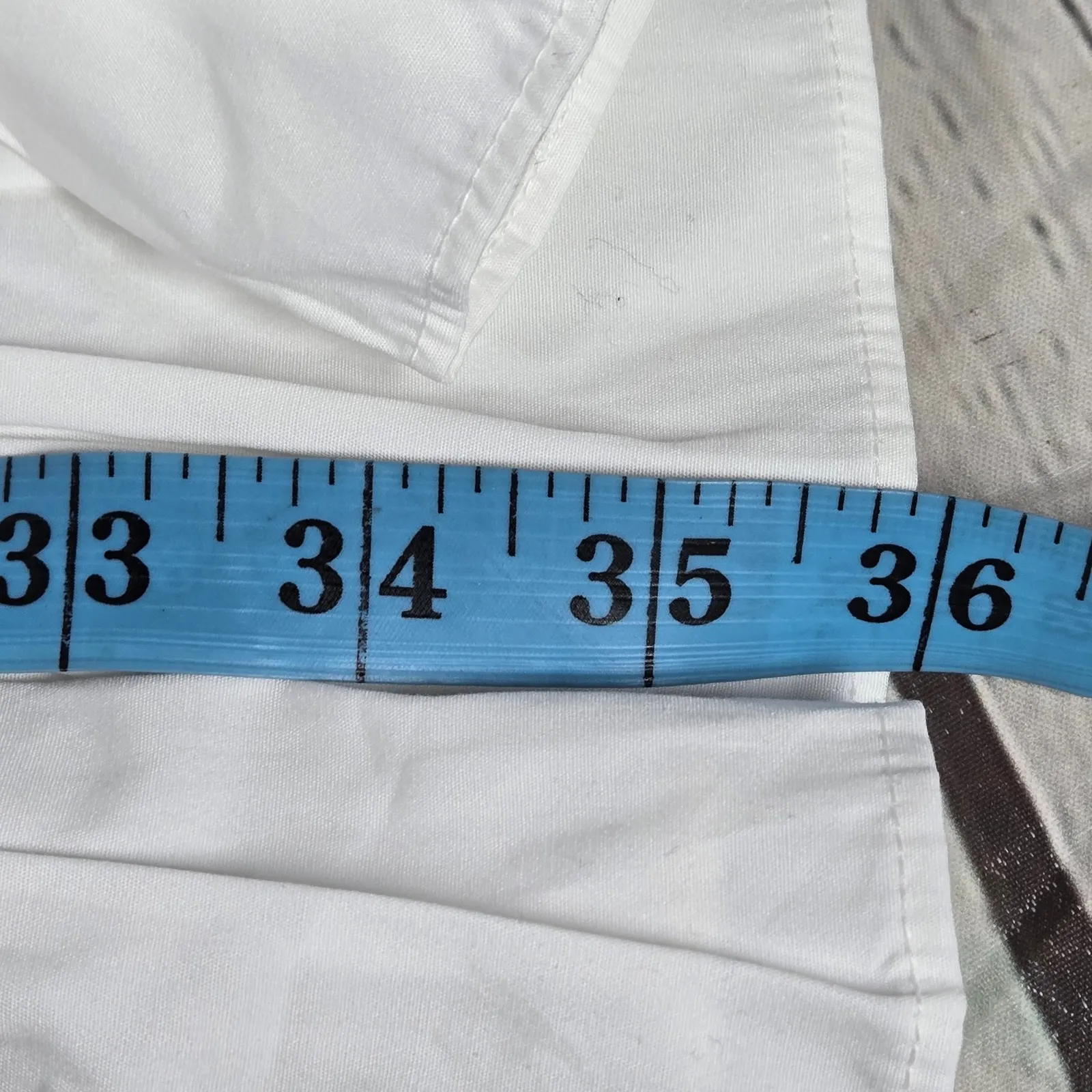 J. Crew Poplin Shirt Dress White Short Sleeve Ruffle Button Front BR461 Size M - Image 9