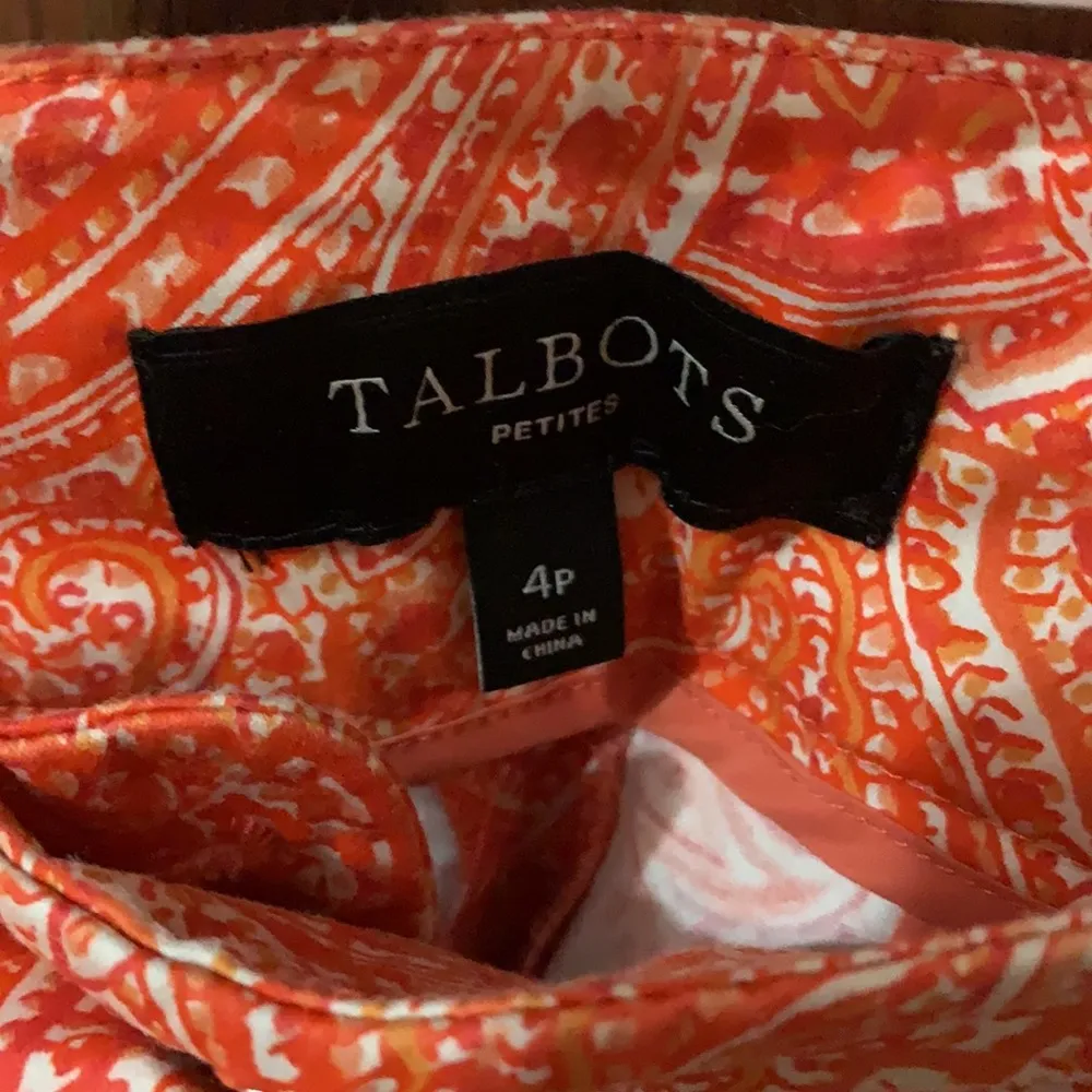 Talbots orange paisley Capri dress pants - Image 2
