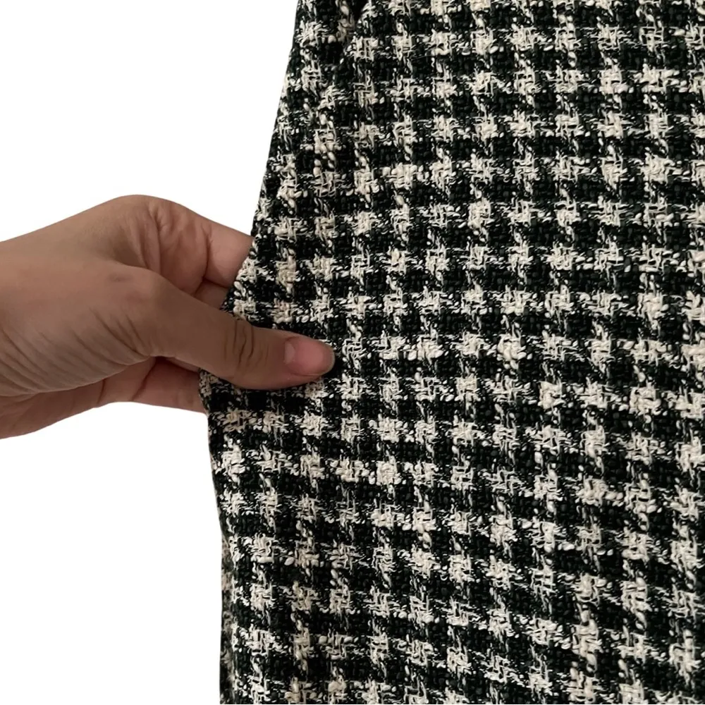 NWT ZARA High Waist Mini Flare Plaid Green Trousers Sz M - Image 4