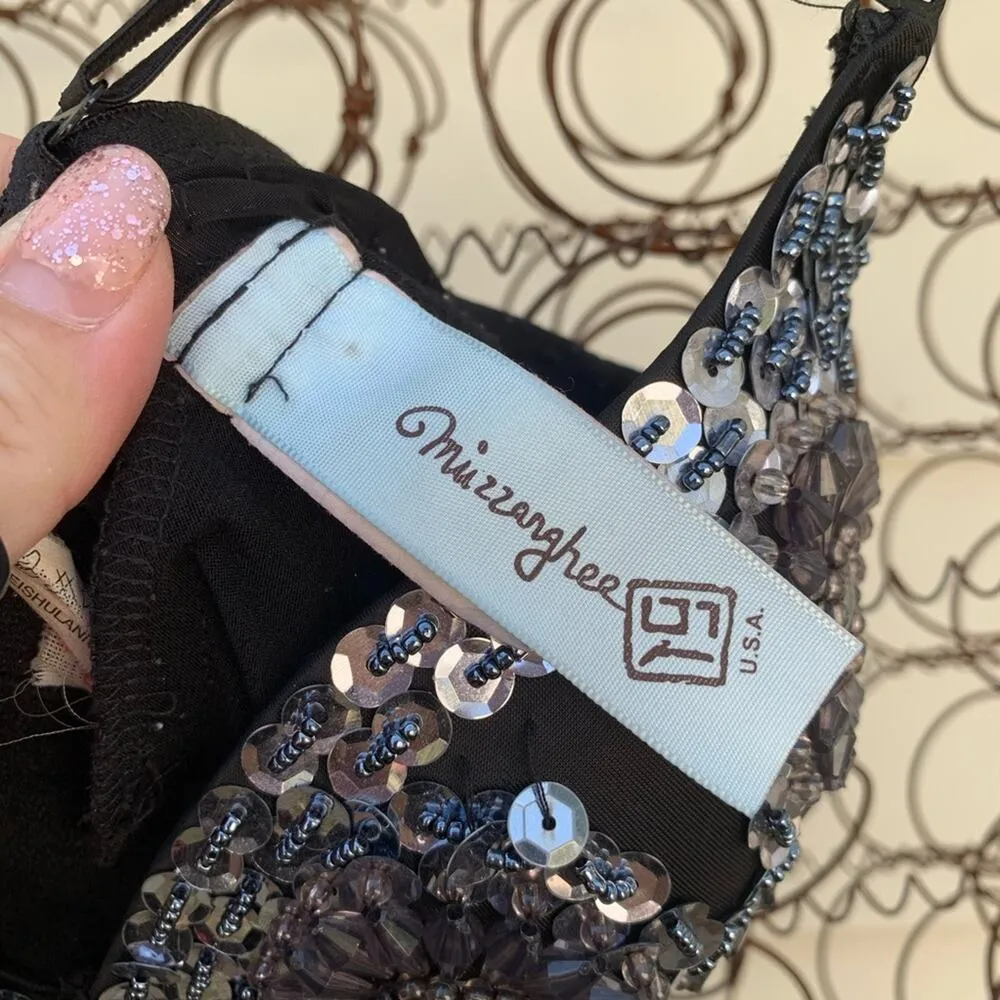 Vintage 90s Muzzanghee starburst beaded negligee Black Size M - Image 5