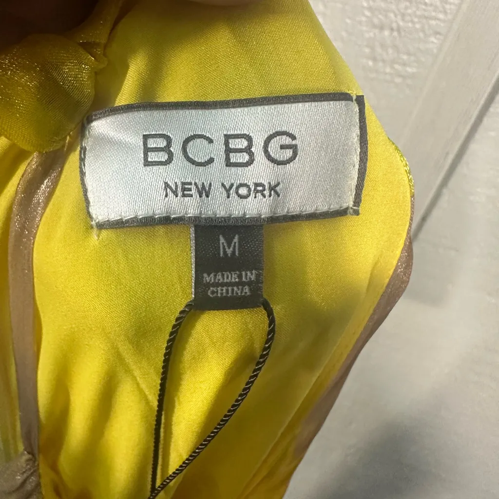 BCBG New York Women's Yellow Sleeveless Halter Neck Maxi Dress Size Medium NWT - Image 13