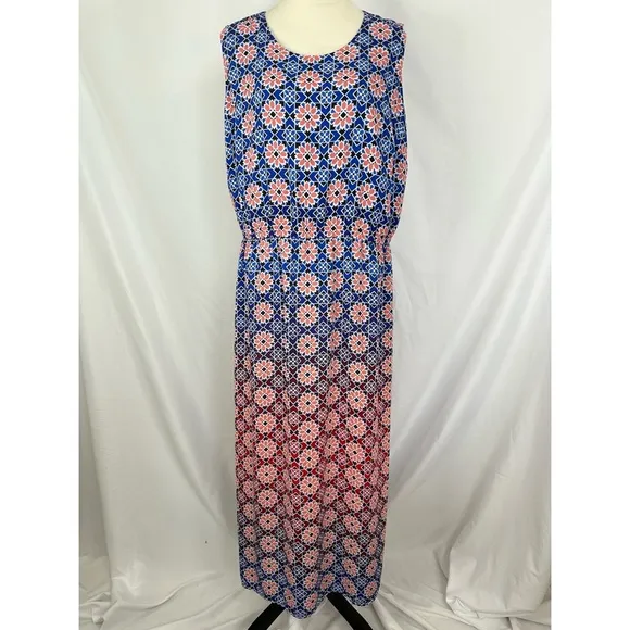 Vince Camuto‎ Valencia Ombre Dress Womens Size 1X Elastic Waist Summer Coastal - Image 3