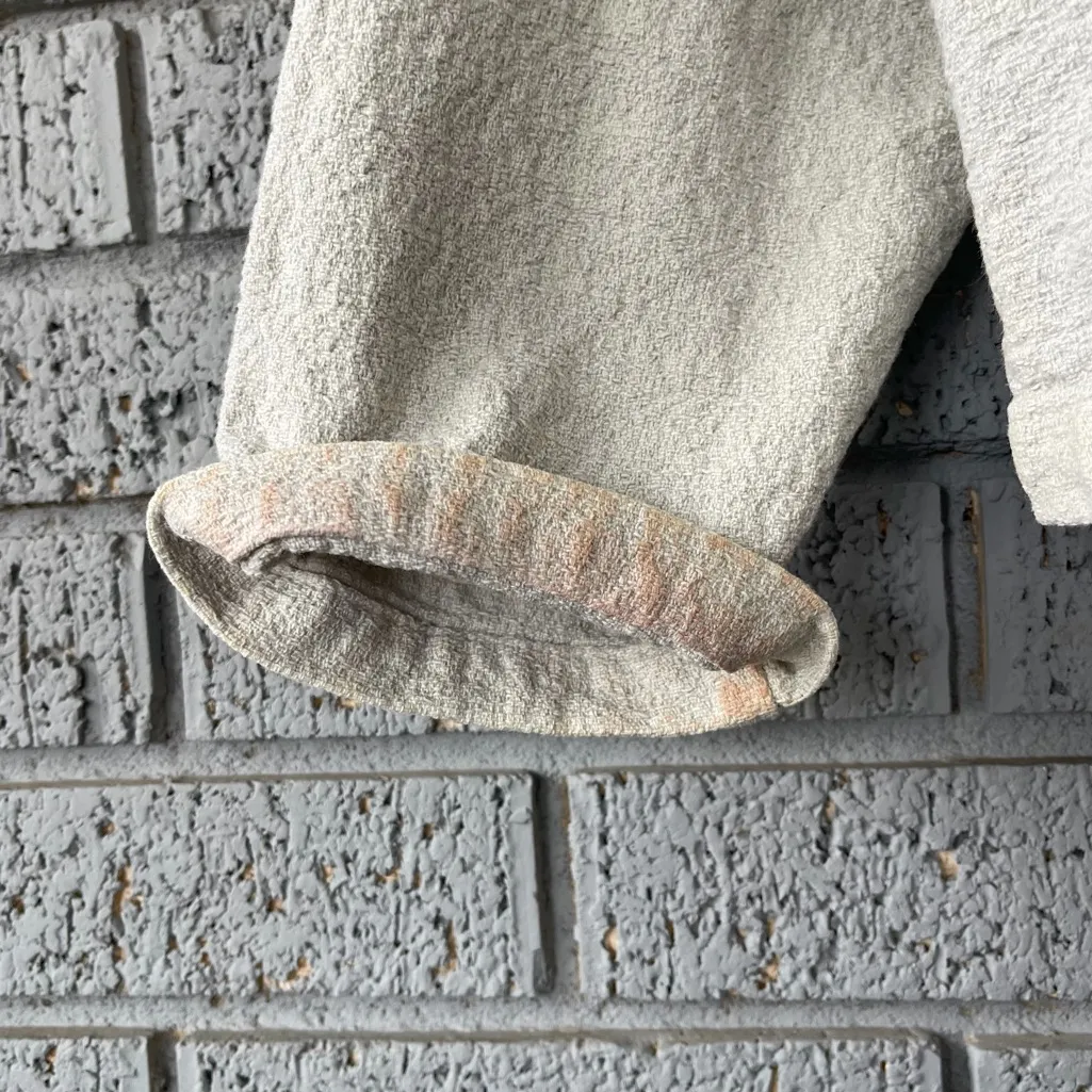 CP Shades Button Front Jacket Textured Cotton Size Medium Cream - Image 6