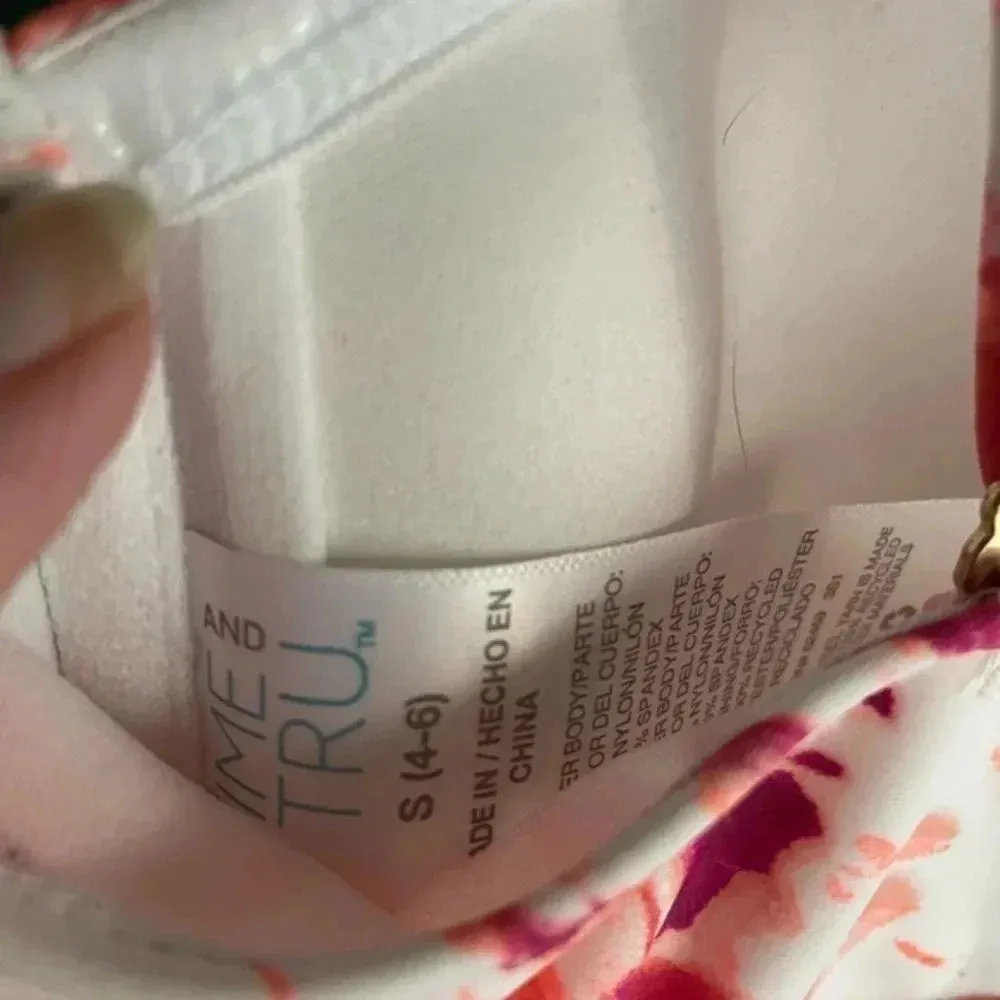 Women’s Size Small Tie Dye Time & Tru NWT‎ Tankini Swim Top Wear S Pink - Image 3