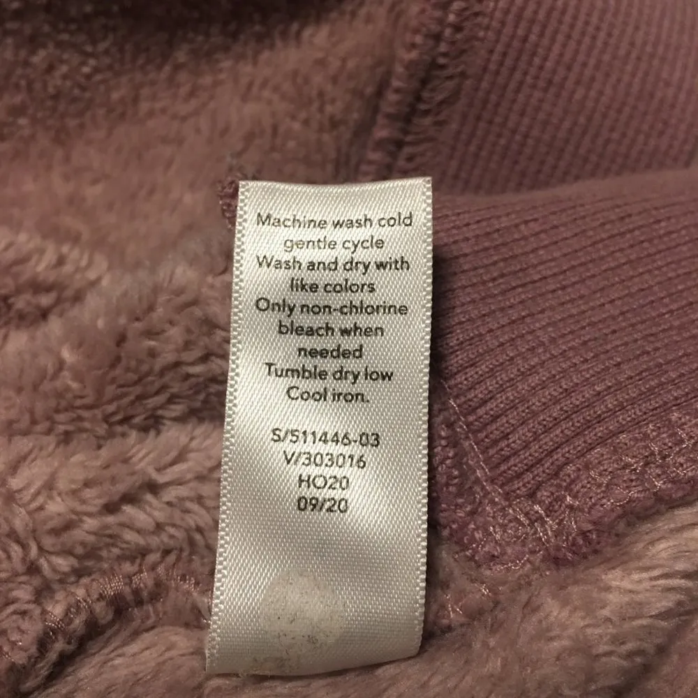 ATHLETA Double Cozy Karma Pink Rose Velour Funnel Neck Pullover Sweatshirt Small - Image 7