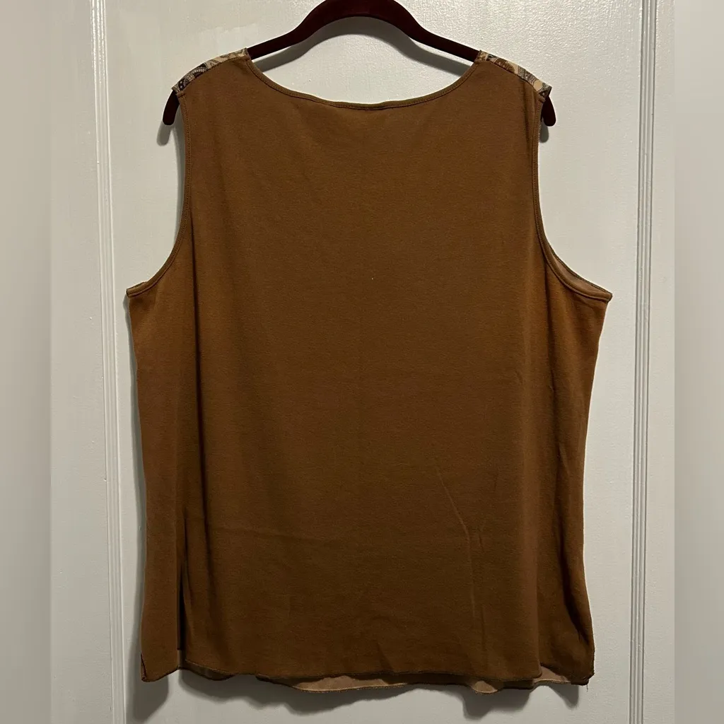 NWOT Women’s 18/20 Faded Glory Brown and Cream Paisley Top - Image 2