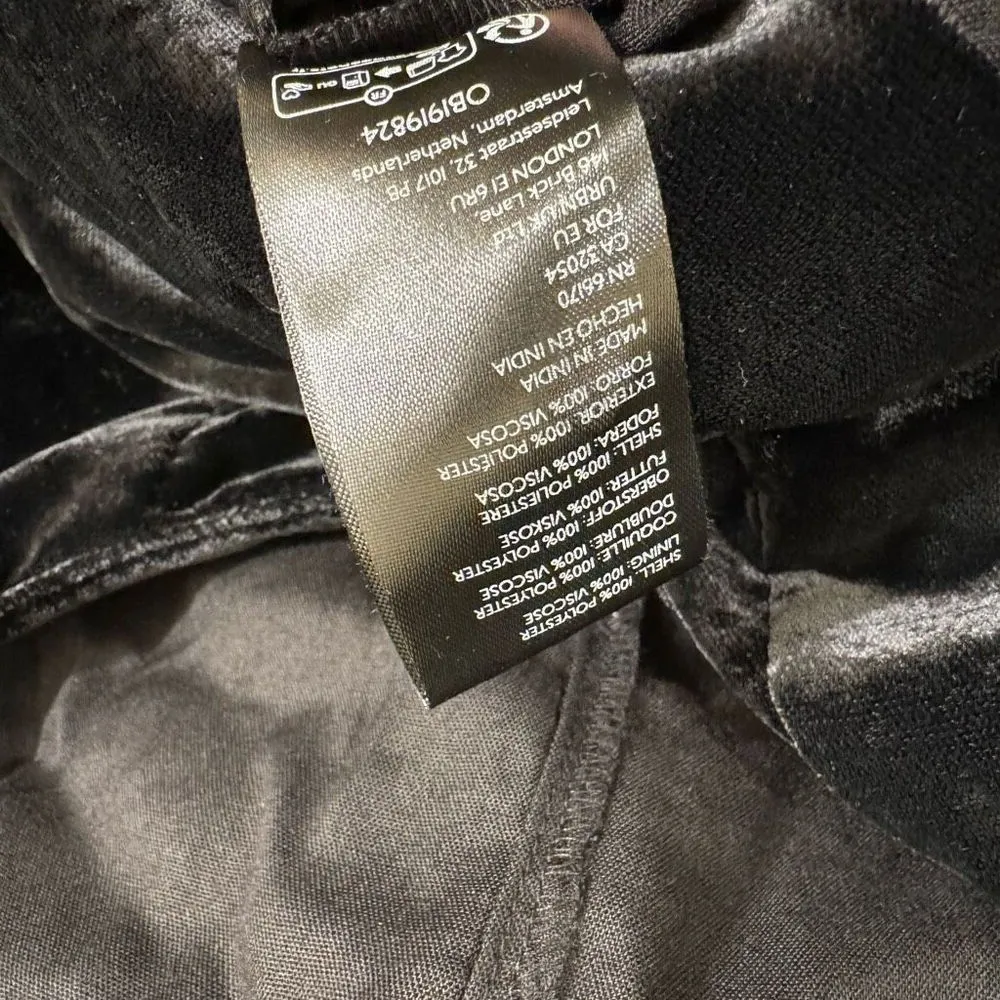 Free People Chelsey Black Long Sleeve Velvet Open Back Mini Dress Small NWOT - Image 8