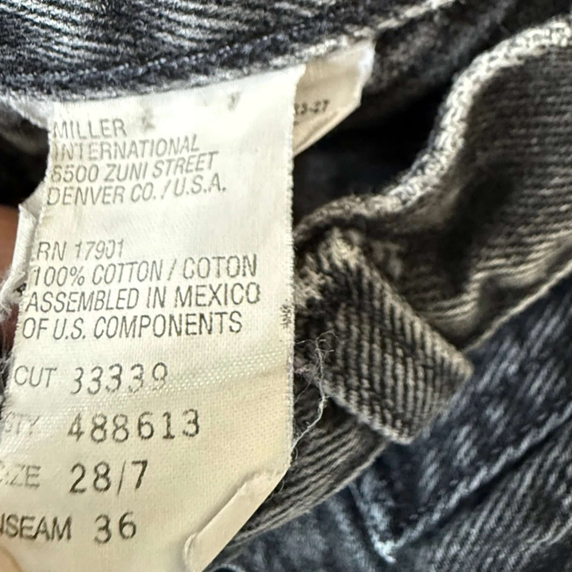 Rockies Vintage Western High Waist Bareback Jeans Pleated 28 (24 x 35.5) Tall Black - Image 13