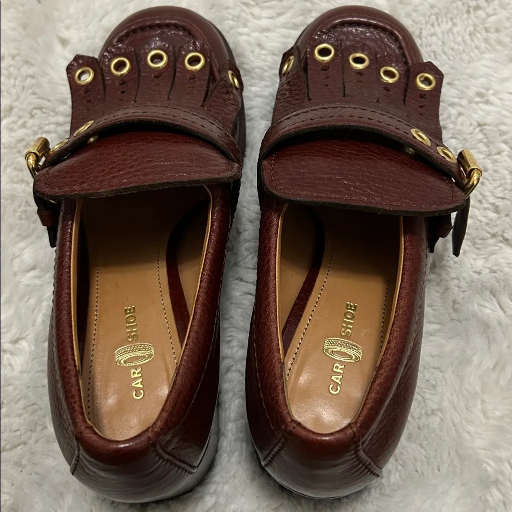 The Original Car Shoe Calzature Donna Cordovan Leather Heeled Loafer Size 9 - Image 10