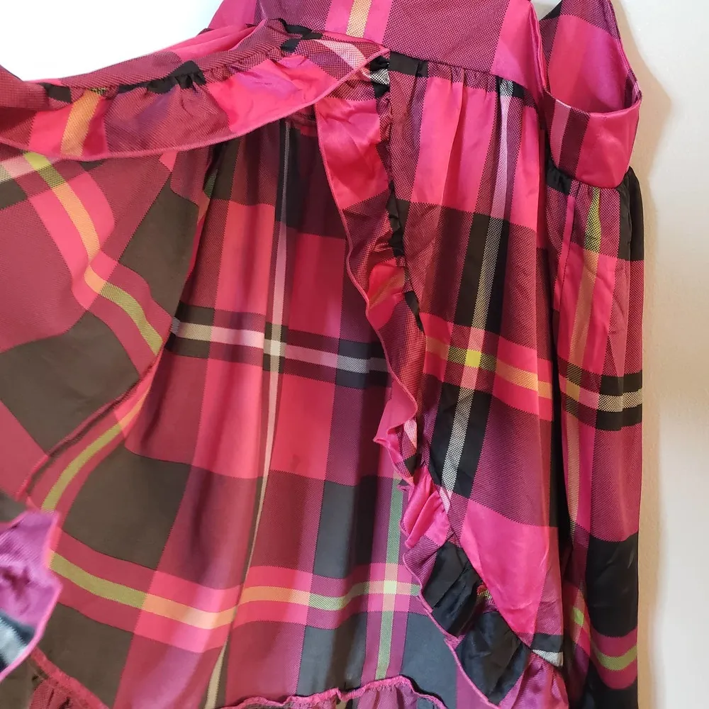 Victoria's Secret Y2K Pink Plaid Babydoll Top with Peekaboo / Open Back Size Med - Image 9