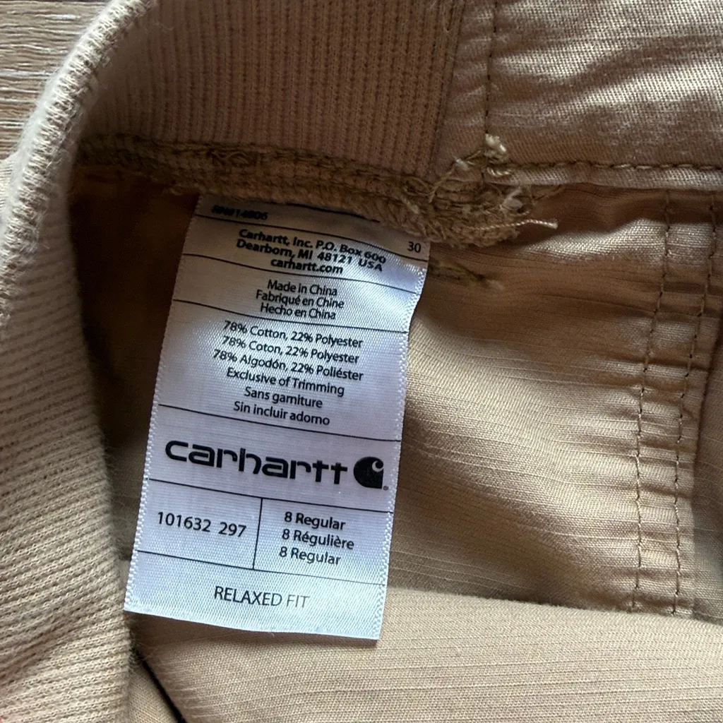 Carhartt Women's FR Canvas Golden Khaki Rugged Flex Relaxed Fit pant Size 8 - Image 8