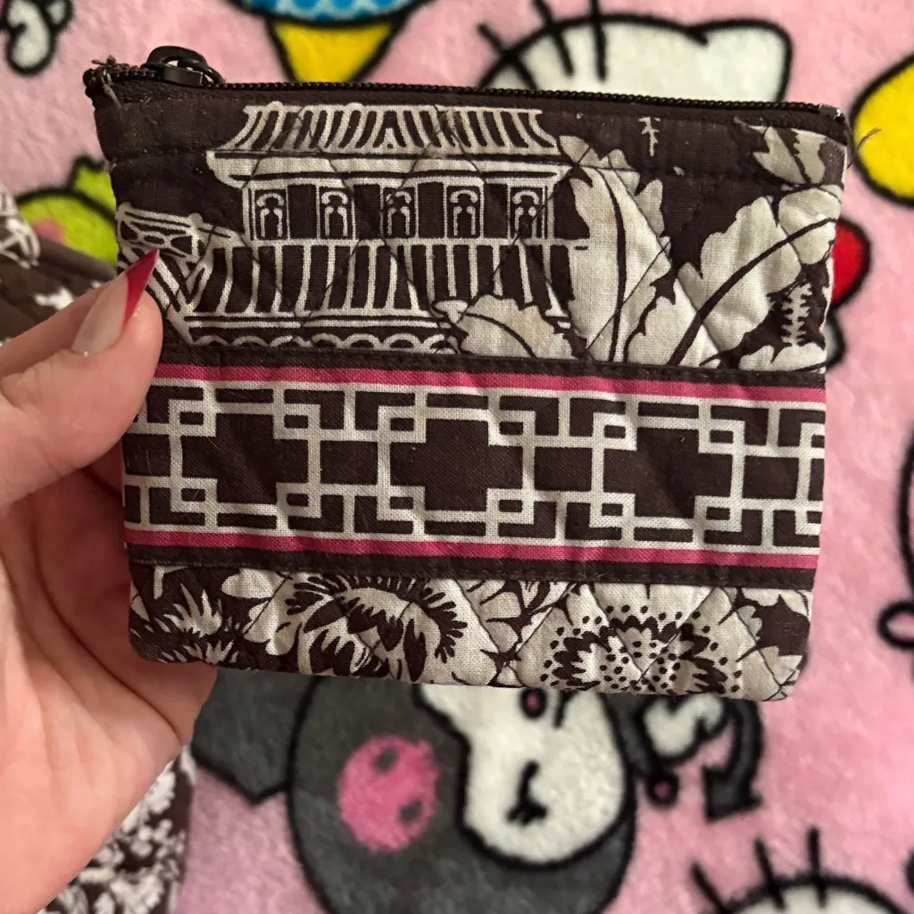 Brown Quilted Tote Bag with Pink Accents - Image 3