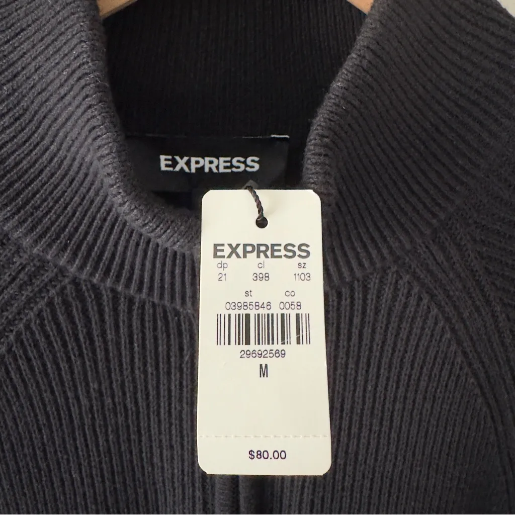 Express Black Half-Zip Turtleneck Sweater ribbed long sleeve classic fall winter - Image 8