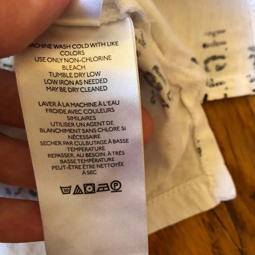 Anthropologie EUC Women's White Postal Shipping Code Sleeveless Top Size S - Image 4