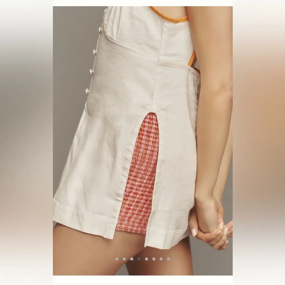 Anthropologie • Linen Cut-Out Button Front Tank - Image 4