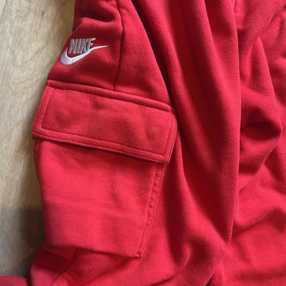 Nike Red mid rise oversized cargo fleece Sweatpants joggers - Image 11