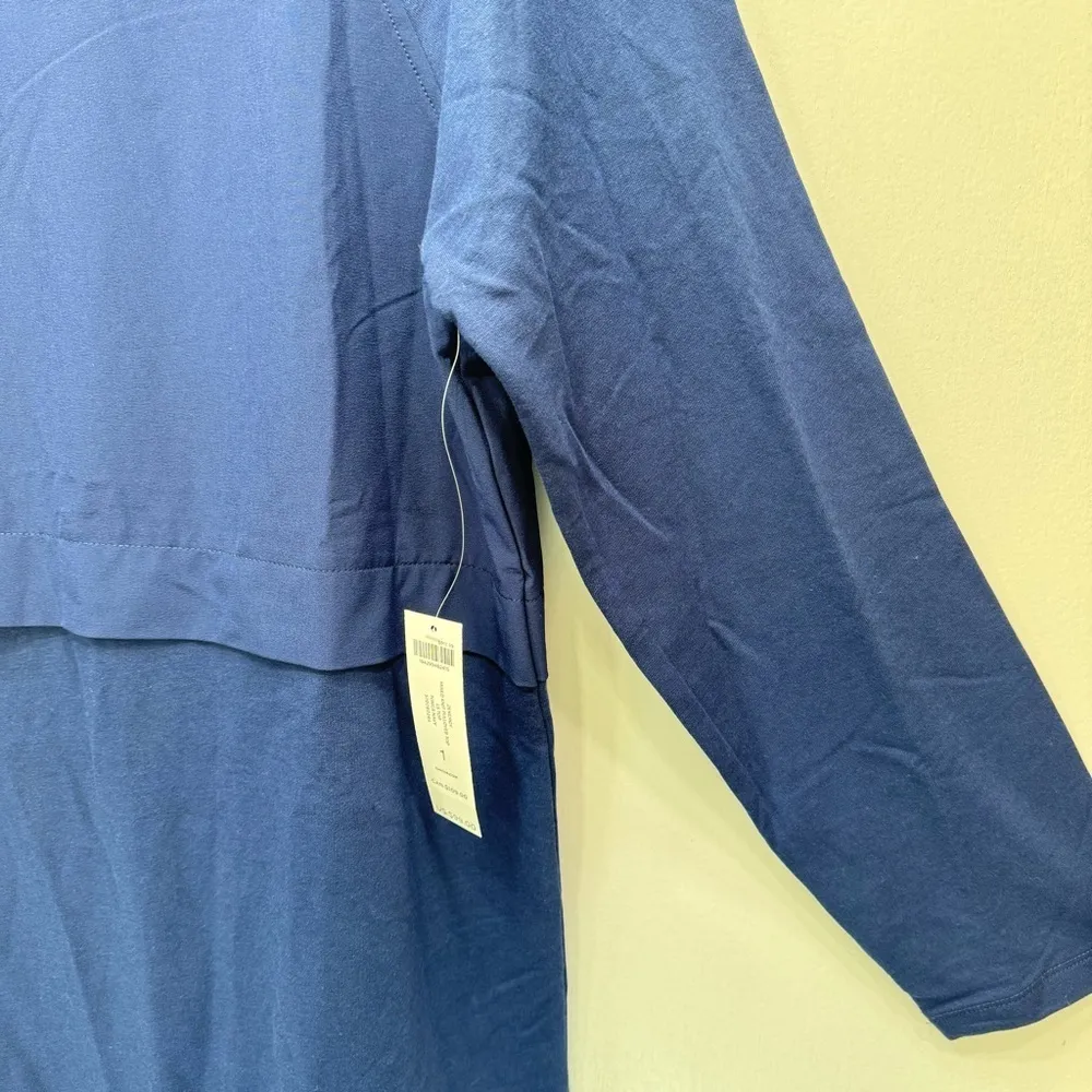 Chico’s Zenergy Mixed Knit Pullover Long Sleeve Top in Tonga Navy Blue 1/M - Image 6