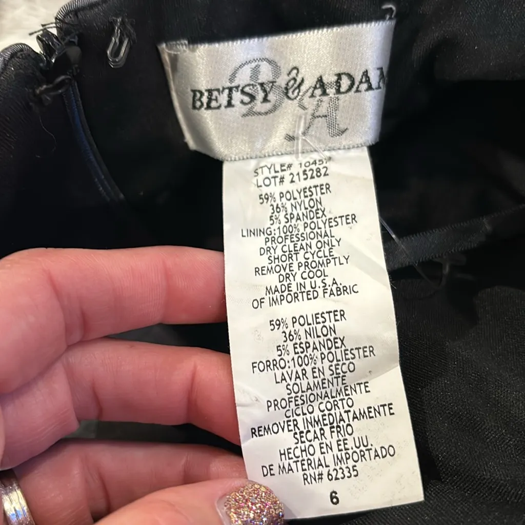 Betsy & Adam Metallic Gray One Shoulder Zipper Trim Cocktail Dress Size 6 - Image 6