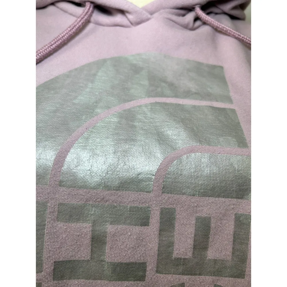 The North Face Pullover Hoodie Silver Trivert Logo Lavender Purple Womens Size M - Image 2