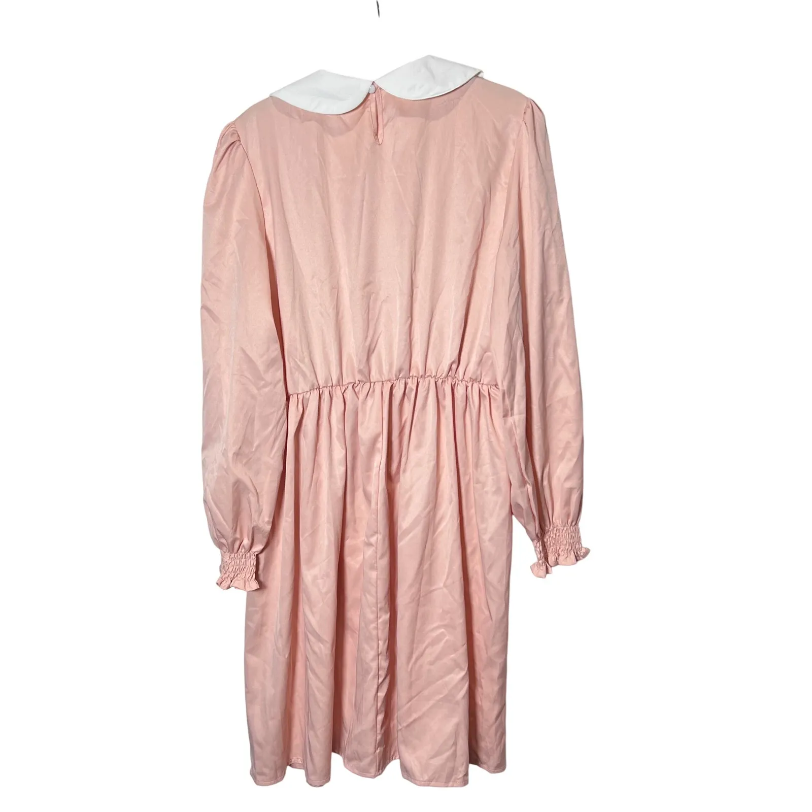 Clarisbelle Pink Smocked Collared Dress Long Sleeve Women's Size L Size L - Image 4