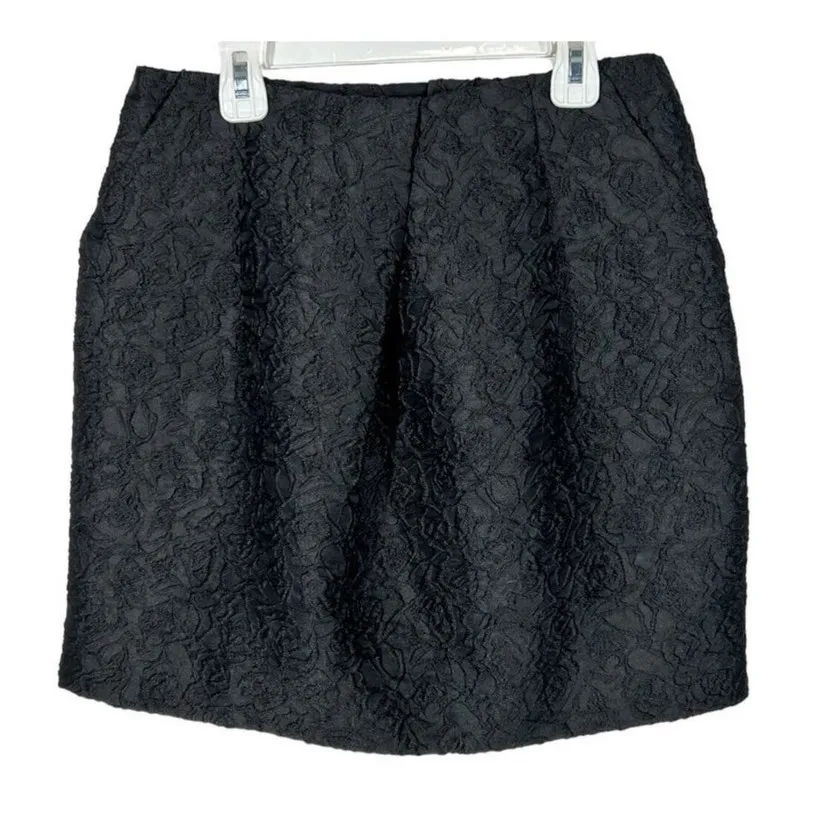 FRNCH Lucy Paris Black Embroidered Pleated Mini Skirt NWT Size Medium - Image 12