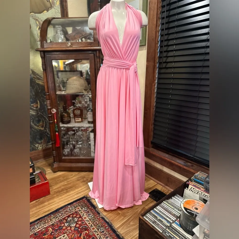 NWOT  Sexy Blush Pink Multiway CEREMONY Convertible Dress XL - Image 3