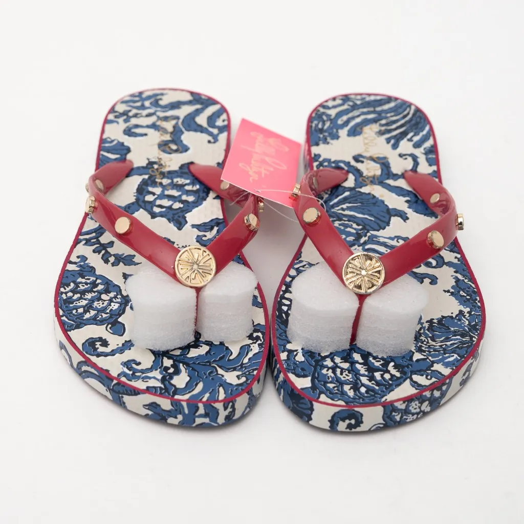 Lilly Pulitzer - Embellished Pool Flip Flops - Image 5