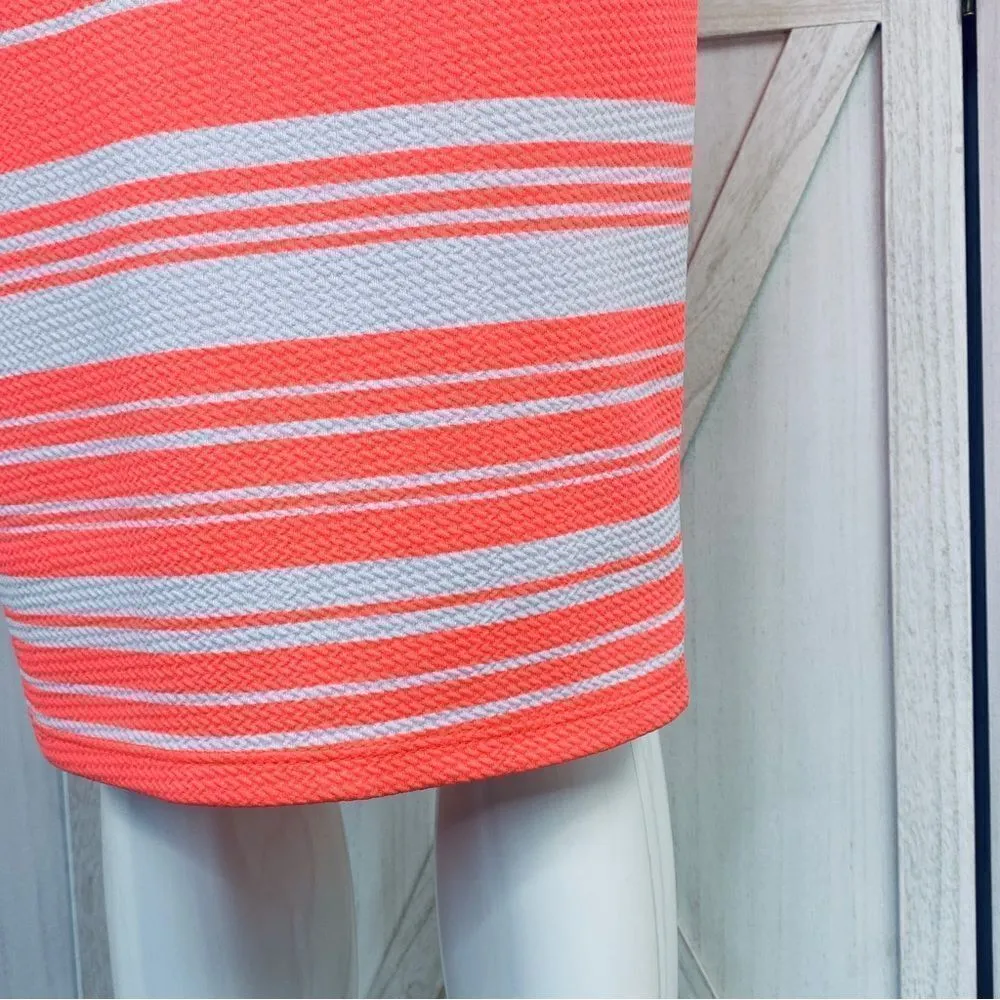 Brat Star Neon Striped Pencil Skirt Small White Pink - Image 8