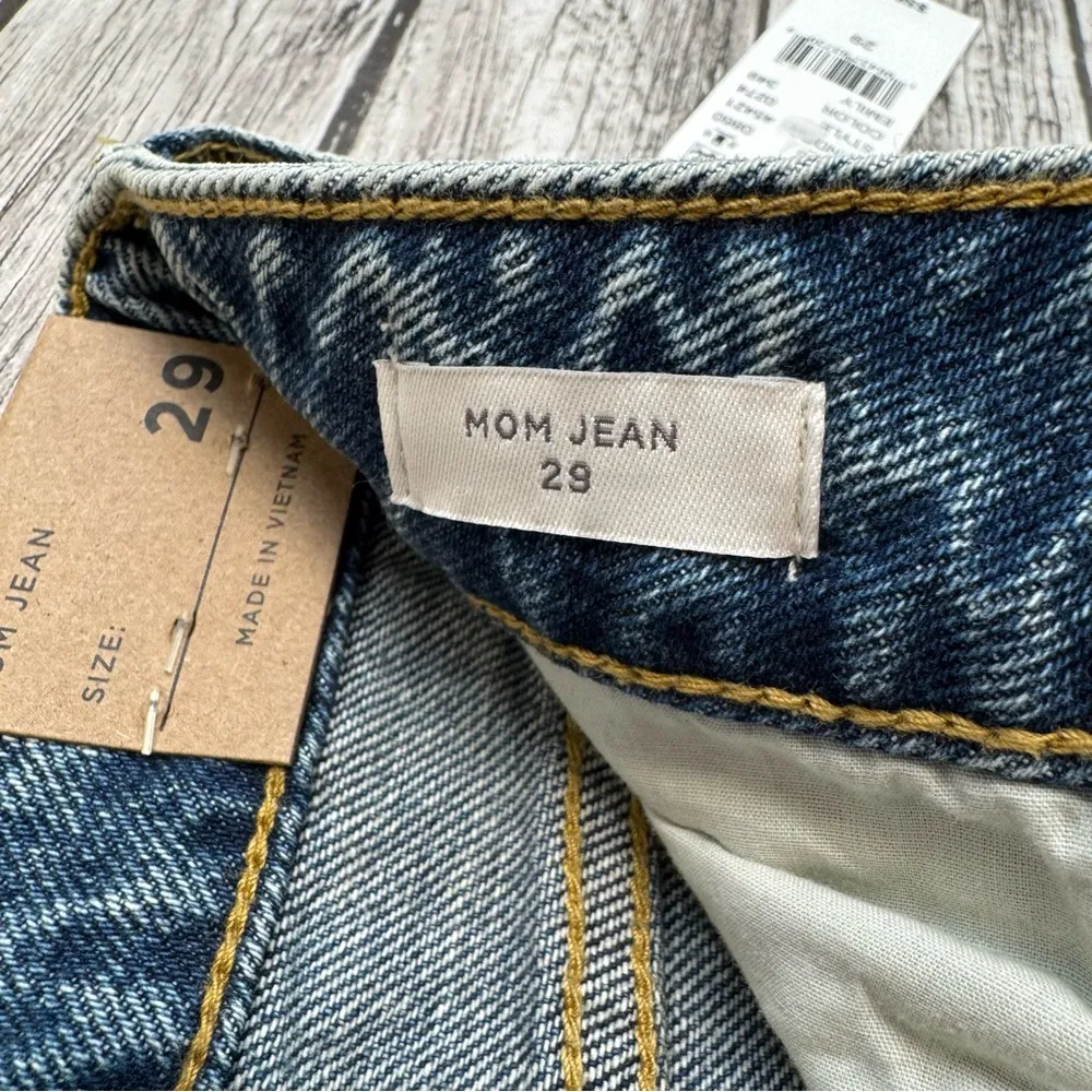 Pacsun Women's Mom Jean Emily Blue 29 Straight Leg Tapered High Rise Rigid Denim - Image 10