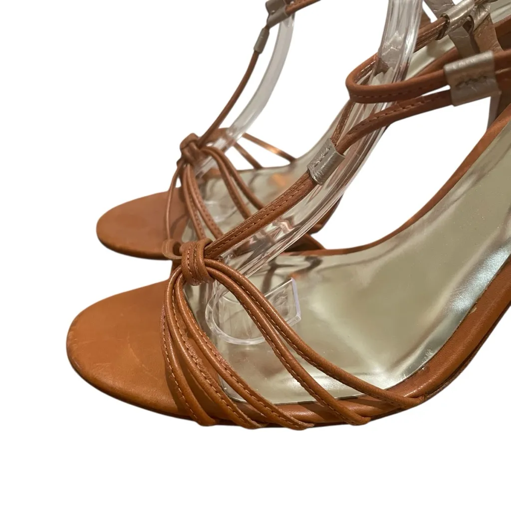Coach Lana Strappy Slingback Open Toe High Heel Sandals Tan Women’s Size 10 - Image 2