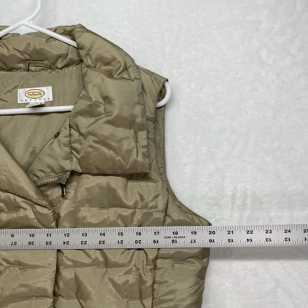 Talbot's Puffer Vest Womens Medium‎ Quilted Down with Belt full zip & snaps - Image 3