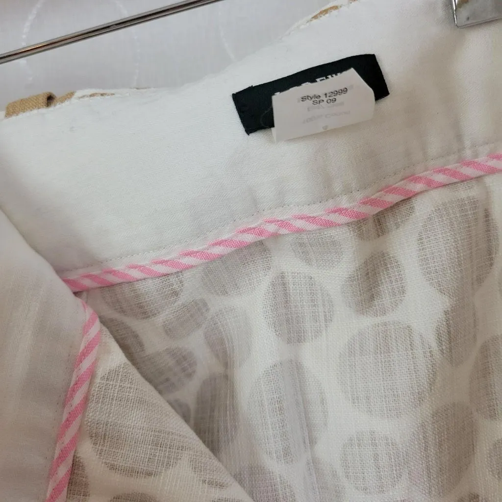 J. Crew Khaki &‎ White Polka Dot MIni Skirt Siz - Image 6