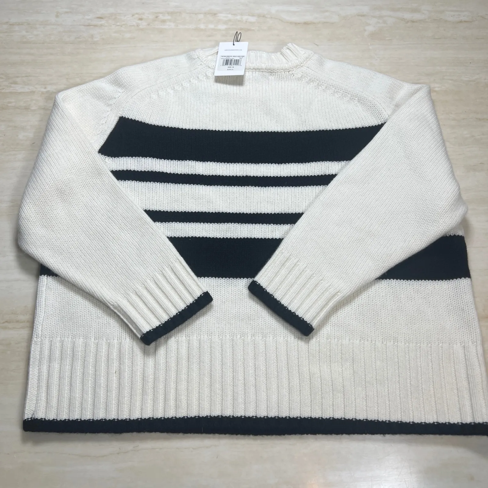 Solid & Striped Rhea Sweater Womens M Brule Noir Striped Wool Cashmere Blend - Image 9