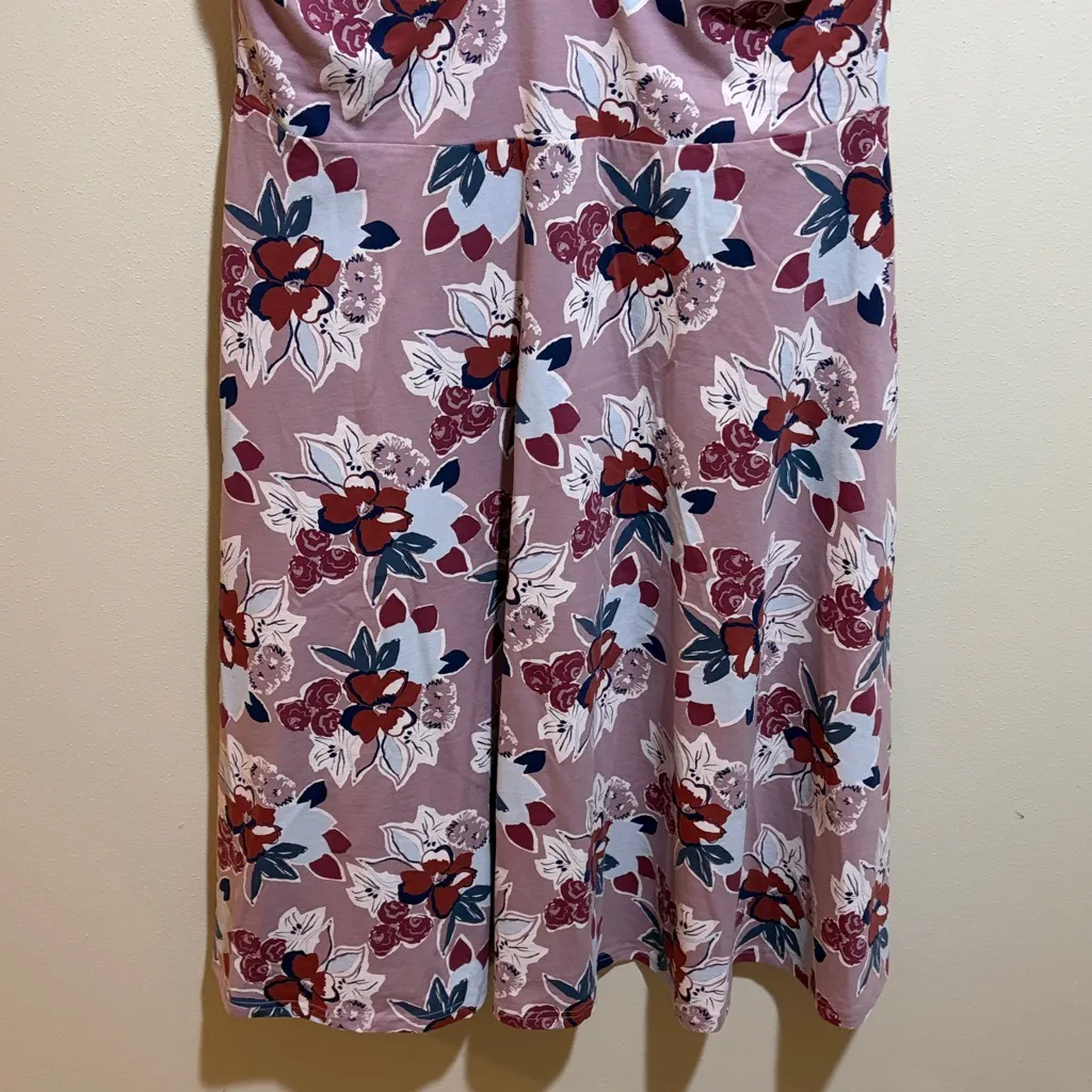 Pact Organic Cotton Fit & Flare Midi Dress Pink Floral Sleeveless Size XL - Image 14