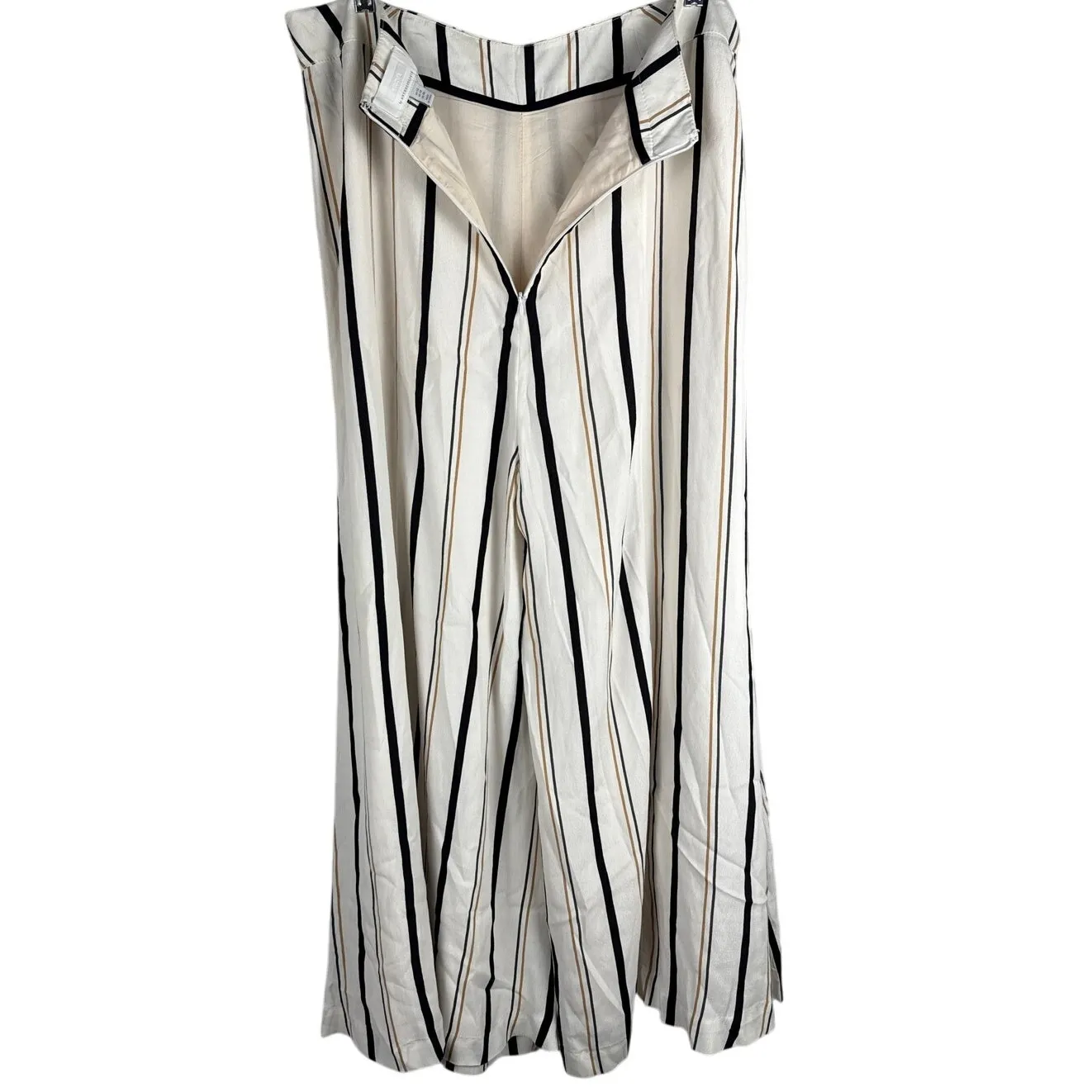 Anthropologie ETT:TWA Plus Manon Striped‎ Flared Wide Leg Pants White Size 14 - Image 5