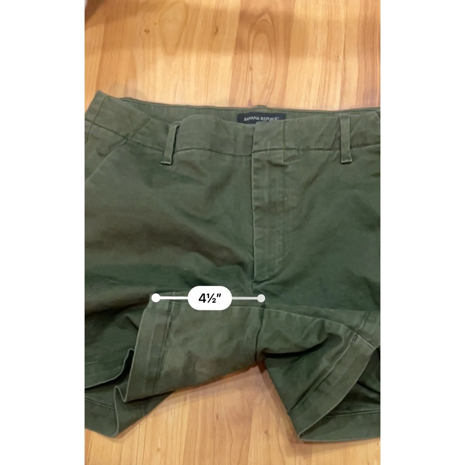 Banana Republic Authentic Chino Shorts Olive Green Women’s 8 - Image 5
