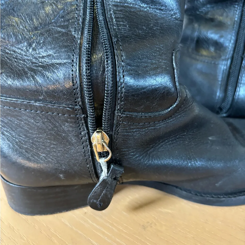 Tory Burch leather‎ tall black riding boots 7 women’s - Image 3