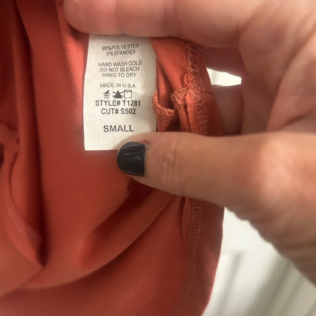 Women's Boutique Top with Patterned Sleeves Orange - Image 5