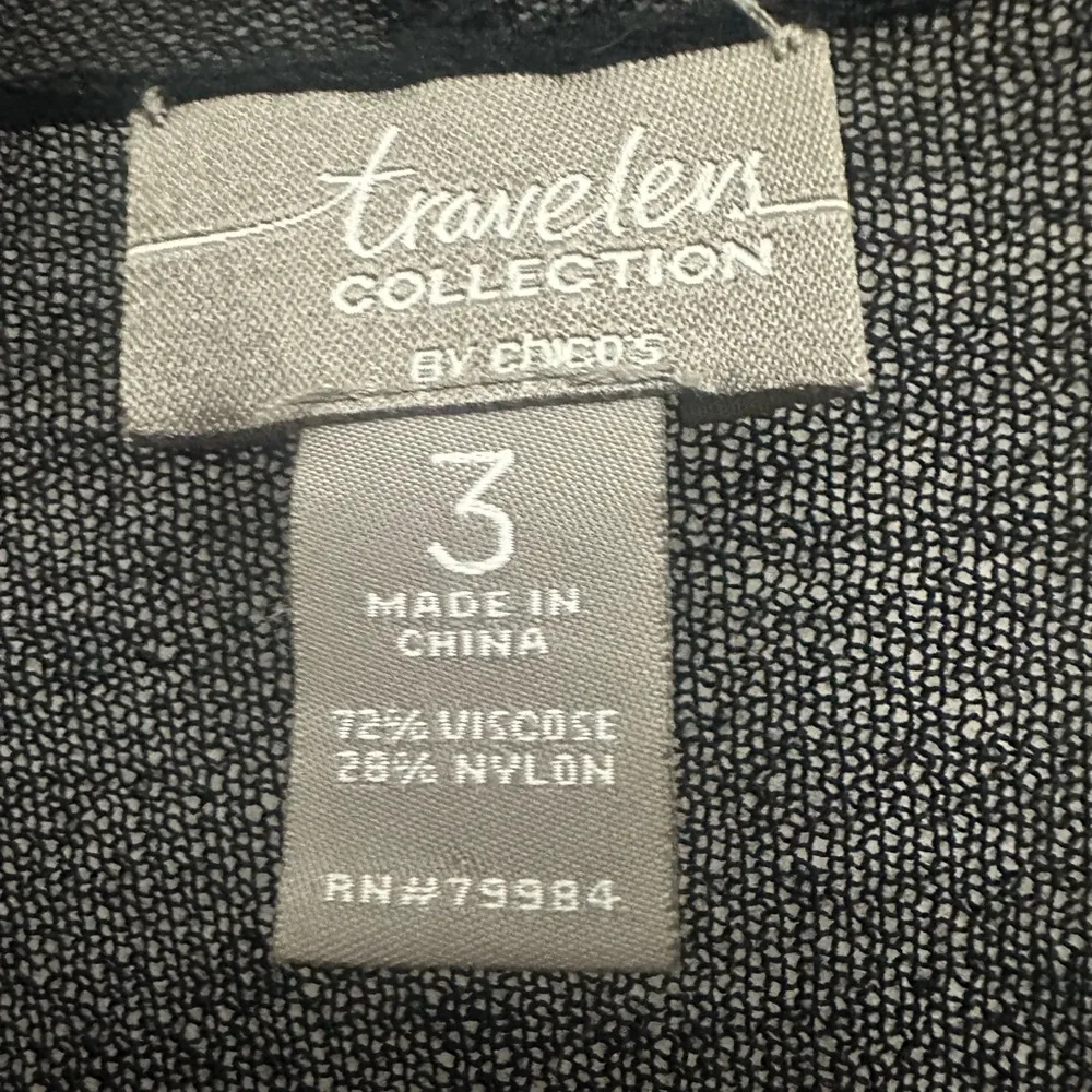 Chicos Travelers Collection Open Front Cardigan Duster Size 3 Lightweight Stripe - Image 4