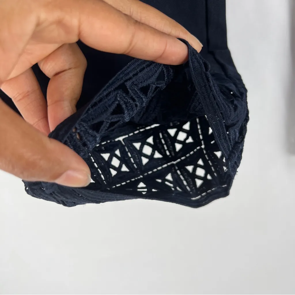 Chico's So Slimming 360 Brigitte Geo Crochet Slim Ankle Pull-On‎ Pants Navy 12T - Image 4