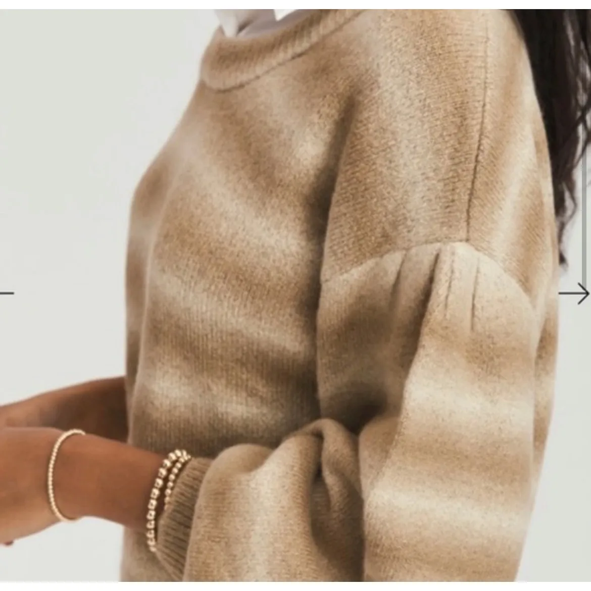 SOMETHING NAVY Neutral Tan Striped Sweater - Image 3